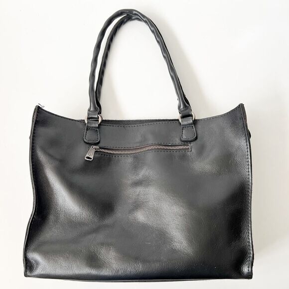 Patricia Nash Black Leather Tote Shoulder Bag Purse Studded Zancona Heritage - Picture 6 of 8